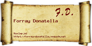Forray Donatella névjegykártya
